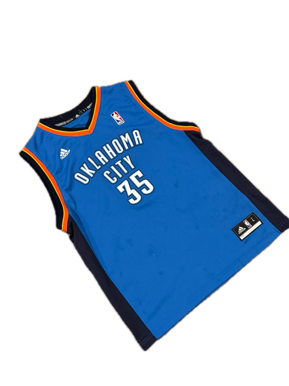 Adidas Oklahoma City Thunder Kevin Durant 35 Blue Jersey - Youth Size Large